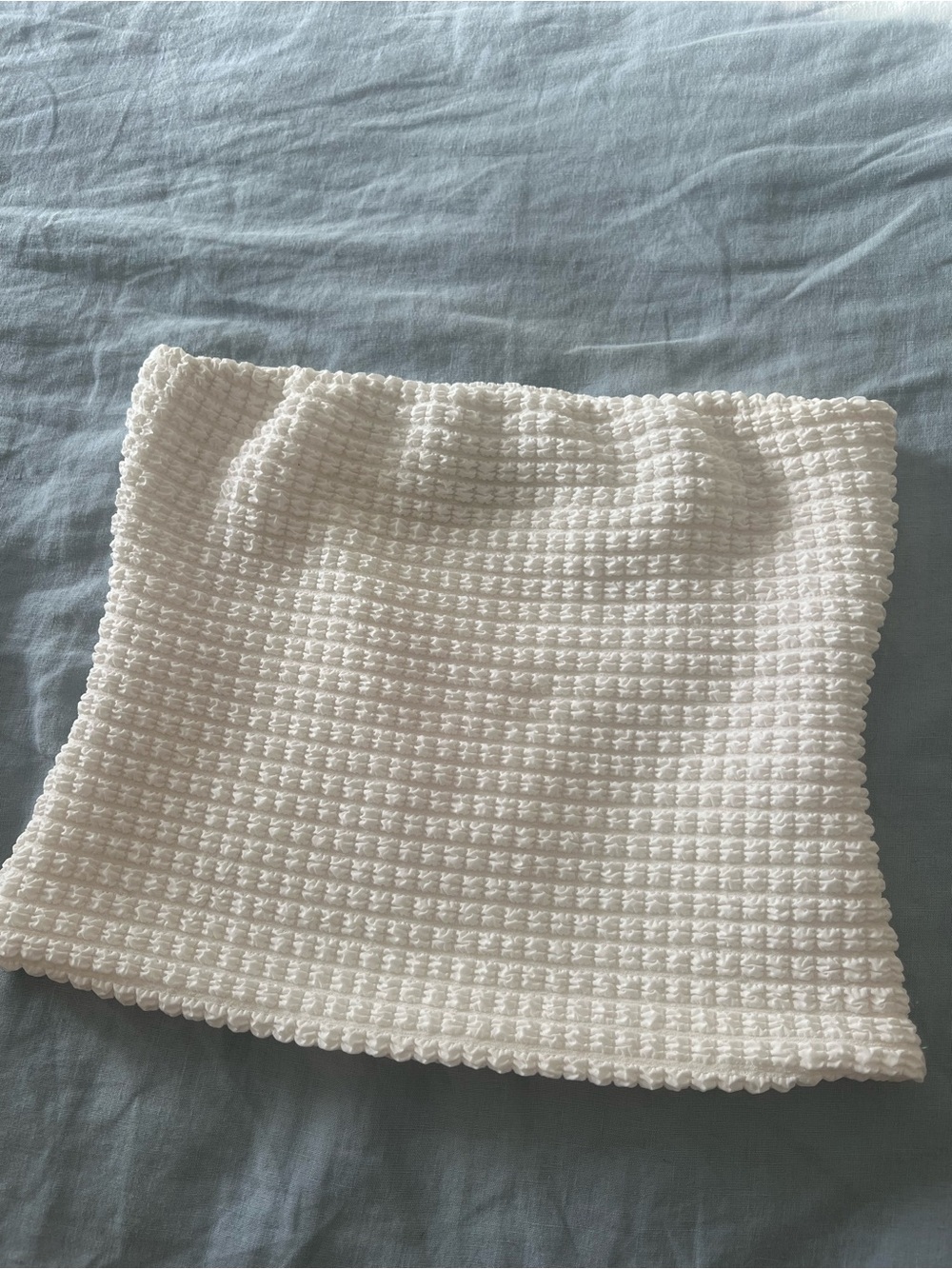 White textured tube top